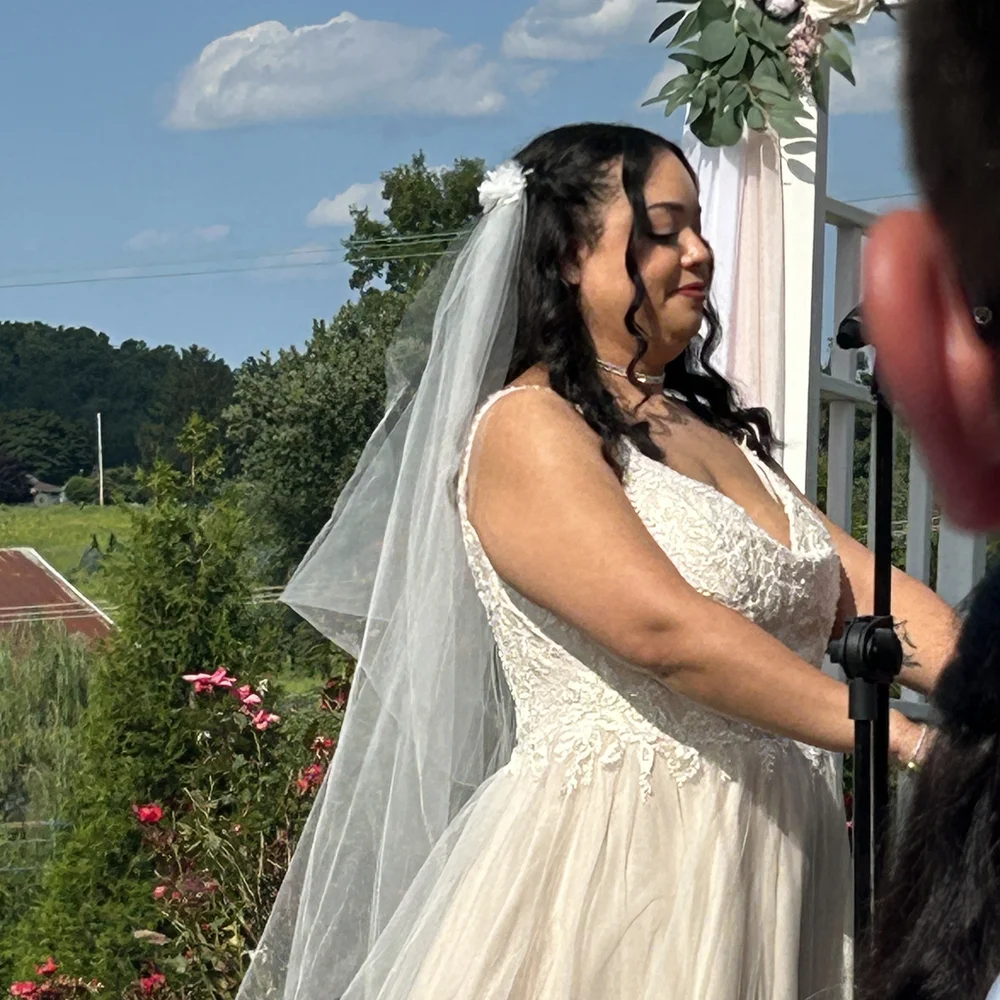 Bridal Veil with Floral Comb - White